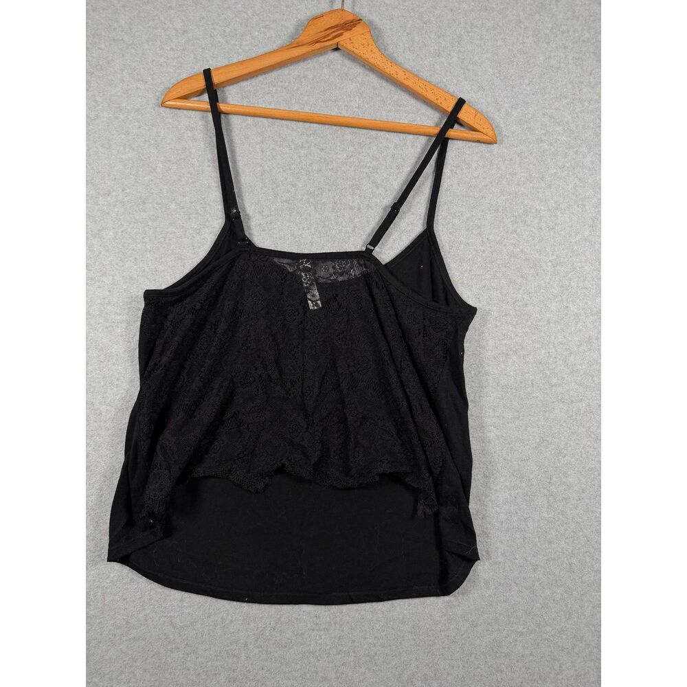 Adore Me Women's 0X Black Lace Back Adjustable Strap Camisole Tank Top 0738